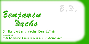 benjamin wachs business card